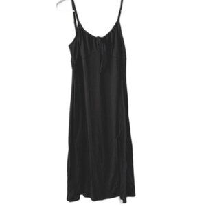 Hollister Black Strappy Tie-Front Soft Knit Midi Dress